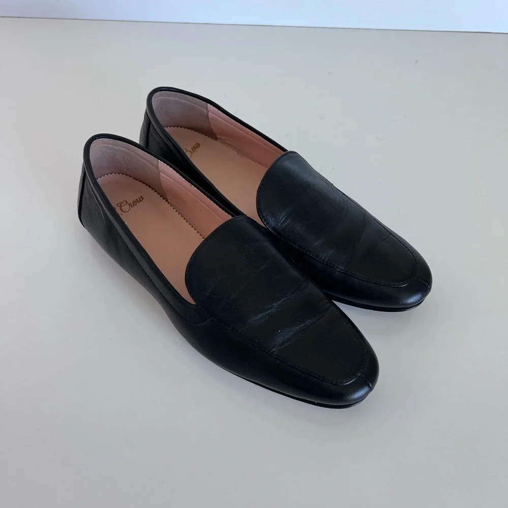 J. Crew‎ Women's Cecile Smoking Slipper in Leather Black